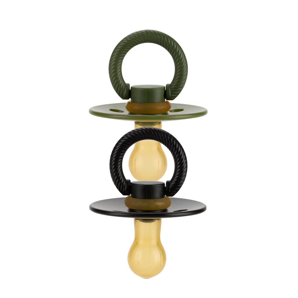 Itzy Ritzy Natural Rubber Pacifiers for 0–6 Mos, Set of 2, Blossom/Rosewood