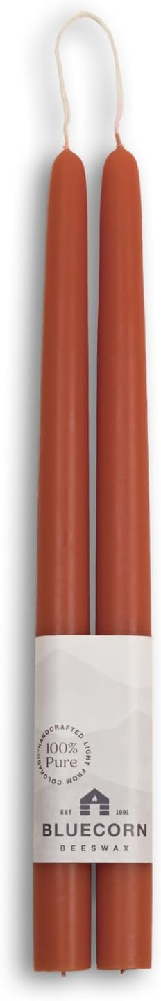 Taper Candles, 12 Inch Terracotta, 2 Count