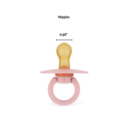Itzy Ritzy Natural Rubber Pacifiers for 0–6 Mos, Set of 2, Blossom/Rosewood