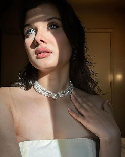 Halloween Pearl Choker Necklace Gothic Blood Pearl Vampire Necklace