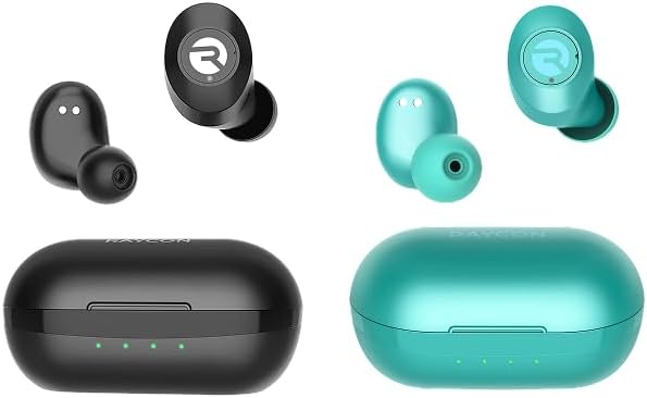 Raycon Everyday Earbuds Classic 2X Earbuds Bundle (Black & Mint) - Stereo Sound, Active Noise Canceling, in-Ear Bluetooth Headset True Wireless 32 Hours Playtime