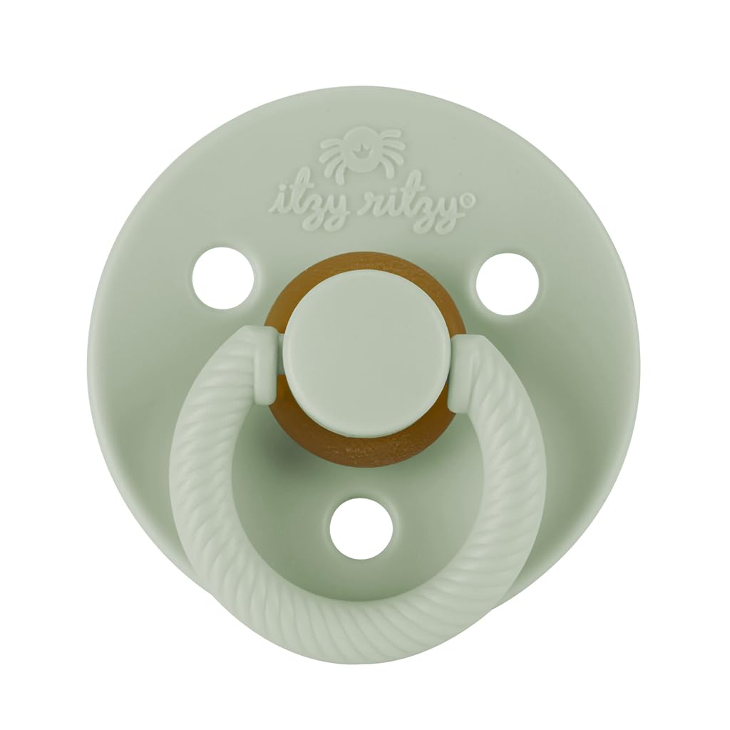 Itzy Ritzy Natural Rubber Pacifiers for 0–6 Mos, Set of 2, Blossom/Rosewood