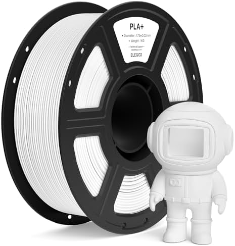 ELEGOO PLA+ 3D Printer Filament 1.75mm White 1KG