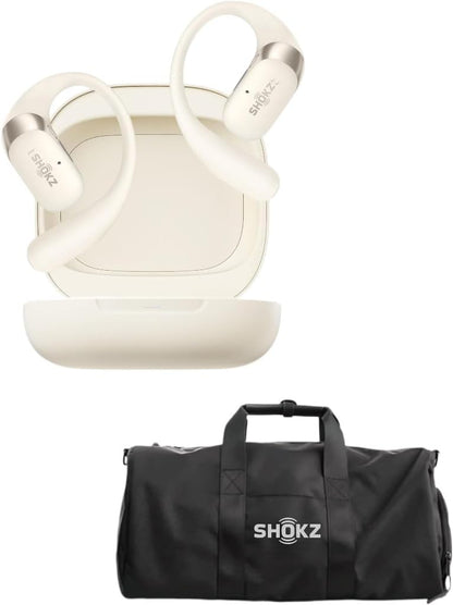 SHOKZ OpenFit 2 (Beige) Open Ear Headphones Gym Bag for Sports, Workout & Travel, Black