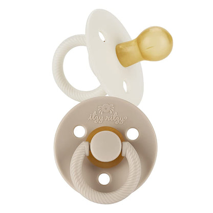 Itzy Ritzy Natural Rubber Pacifiers for 0–6 Mos, Set of 2, Blossom/Rosewood