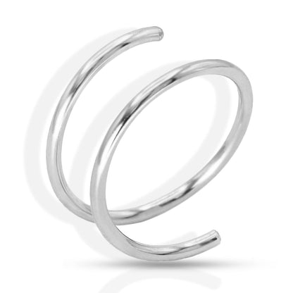 Double Hoop Nose Ring, 14K Gold Filled/Sterling Silver,20G/22G,6mm/7mm/8mm