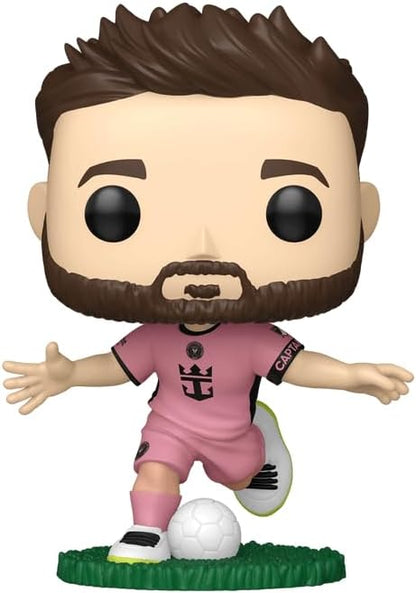 Lionel Messi #11 Pink Uniform Inter Miami CF Facsimile Signed Reprint Laser Autographed Funko POP! Soccer Figurine with Protector Case