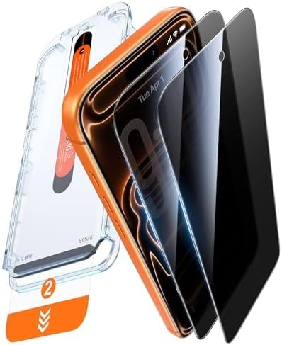 DIMONCOAT Top 9H++ 2 Pack for iPhone 17 Pro Privacy Screen Protector 6.3''