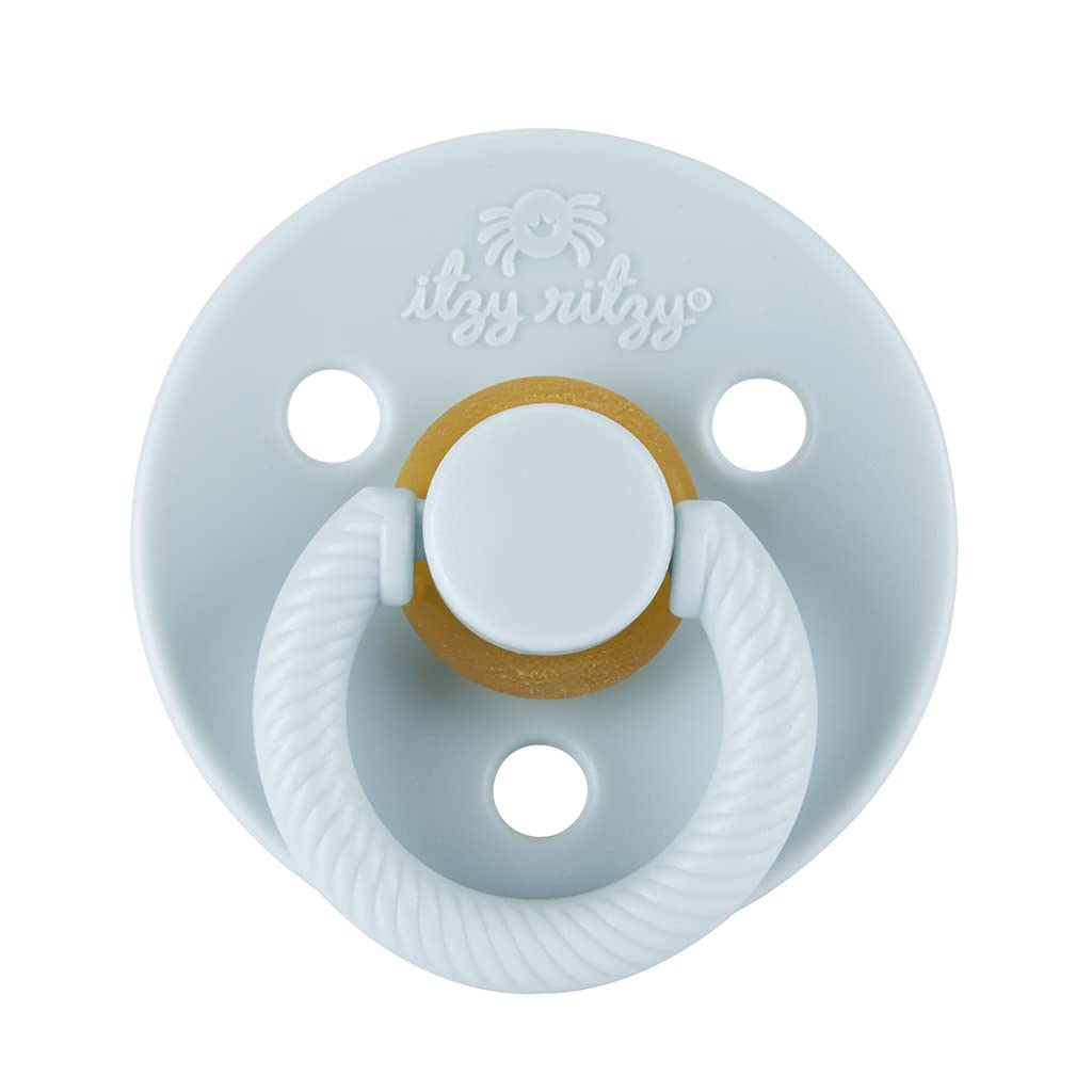 Itzy Ritzy Natural Rubber Pacifiers for 0–6 Mos, Set of 2, Blossom/Rosewood