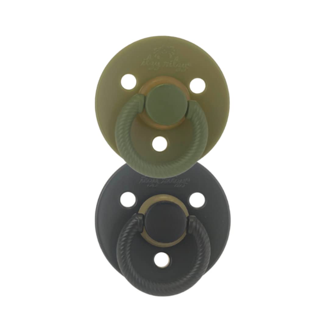 Itzy Ritzy Natural Rubber Pacifiers for 0–6 Mos, Set of 2, Blossom/Rosewood