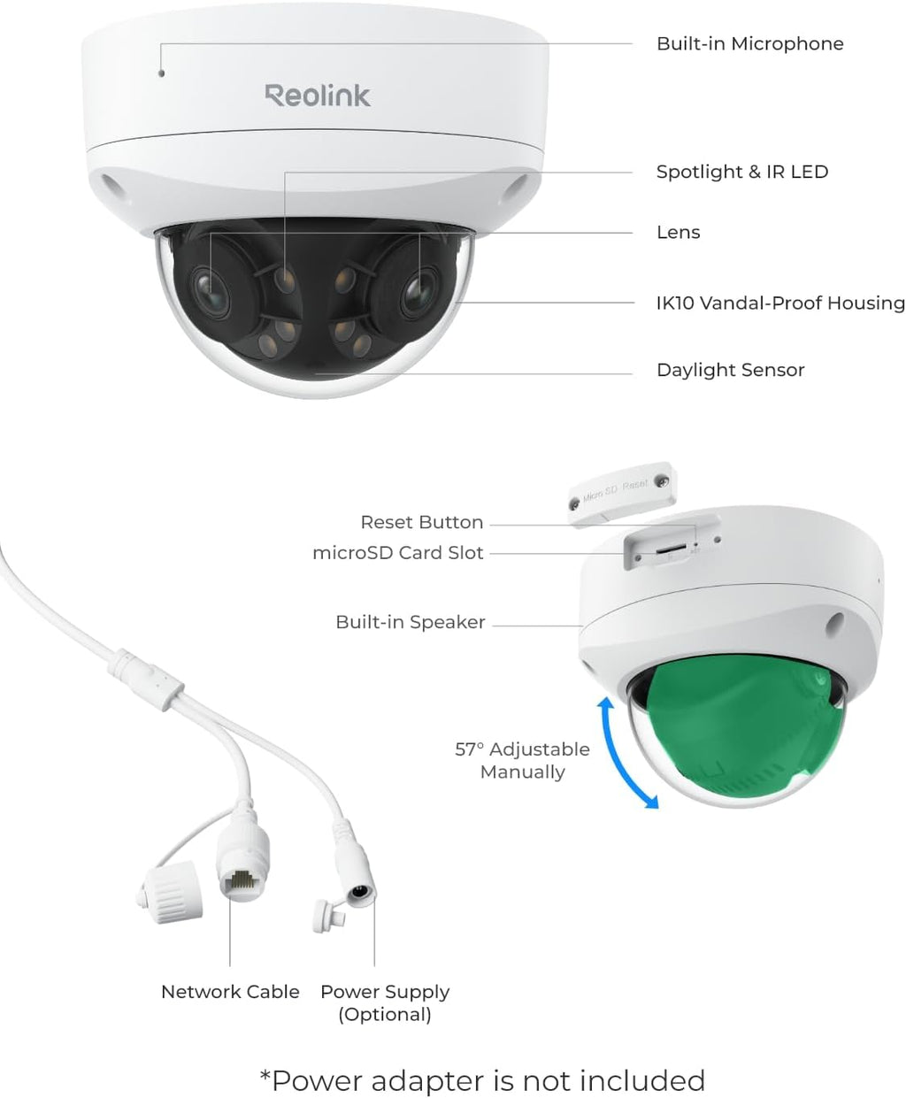 REOLINK Duo 2V PoE 8MP Dual-Lens PoE Camera with IK10 Vandal-Proof