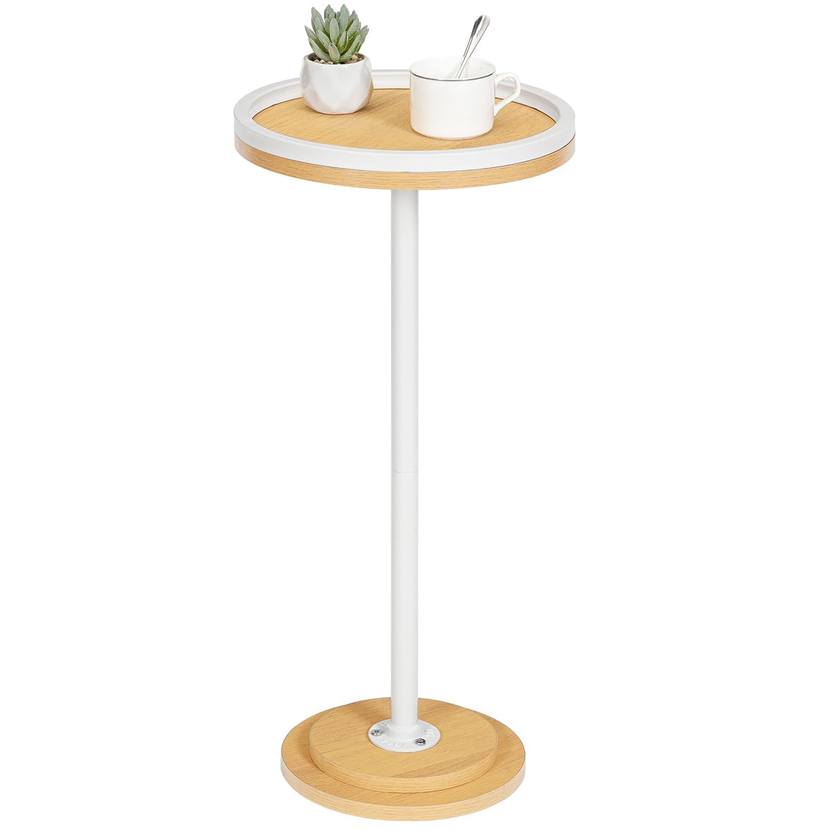 HOOBRO Small Round Side Table, Drink Table, Coffee Martini Table with Pedestal Accent for Small Spaces in Living Room, Bedroom, Sofa Couch, Rustic Brown BF168BZ01