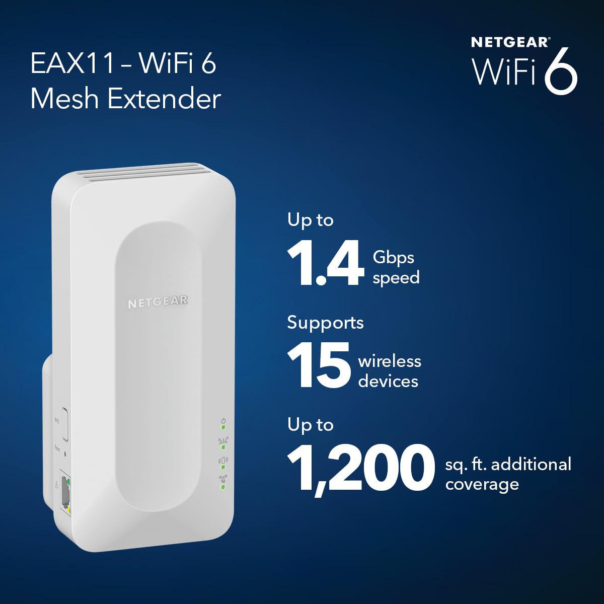 NETGEAR Nighthawk WiFi Extender EAX17, up to 1,500 sq ft, 3 Gbps