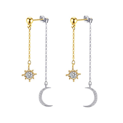 Moon and Star Dangle Earrings