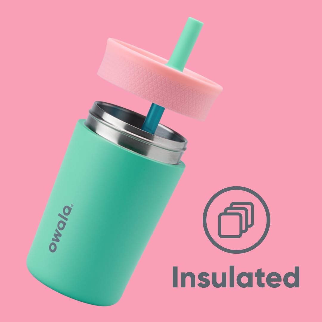 Owala Tumbler Kids Plastic Water Bottle 15 oz Home Base