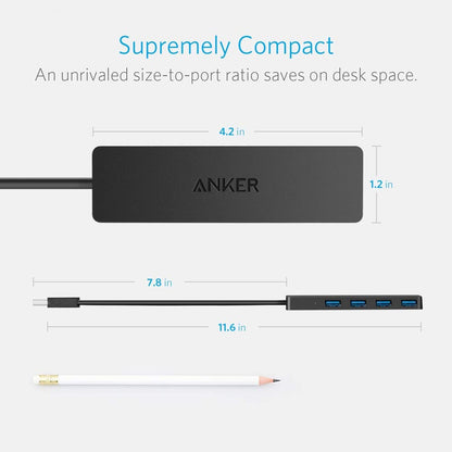 Anker USB Hub, 4-in-1 USB Splitter, 4 USB-A Ports with 5Gbps Data Transfer