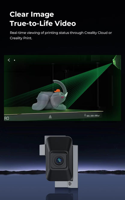 Creality K2/K2 Pro 3D Printer Chamber AI Camera, AI Detection, Time-laspe Filming, Close Watch Around The Clock