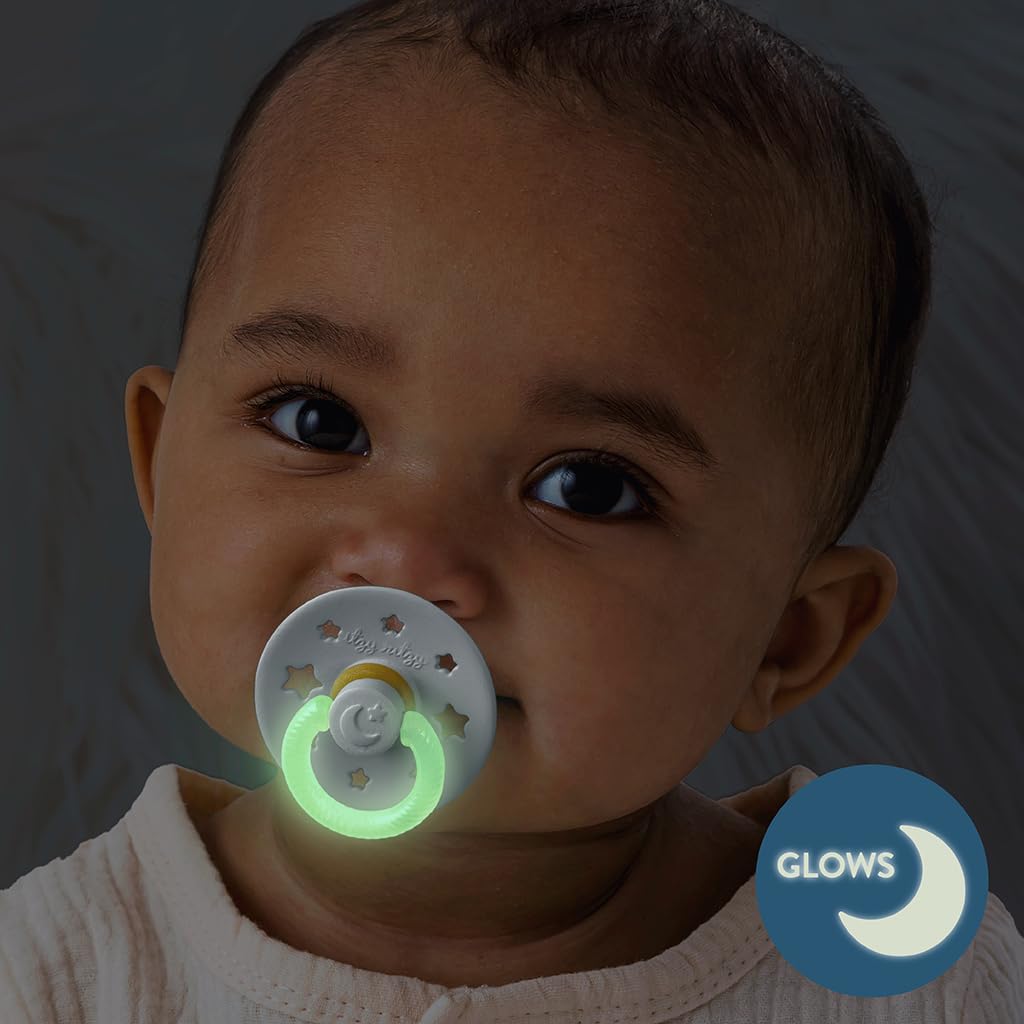 Itzy Ritzy Natural Rubber Pacifiers for 0–6 Mos, Set of 2, Blossom/Rosewood