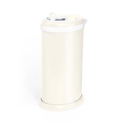 Ubbi Stainless Steel Diaper Pail, No Special Bags, Odor-Locking, White