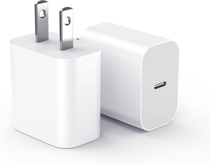 USBC Charger Block for iPhone 18 Charging Plug,MFI Certified Fast USB C Wall Cube 2Pack Power Adapter for iPhone18/Duo/17/16/15/14/13/12/11/e/Air/Pro/Plus/Pro Max,for iPad Pro/Air/Mini USB-C Brick Box
