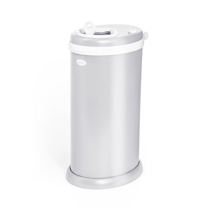 Ubbi Stainless Steel Diaper Pail, No Special Bags, Odor-Locking, White