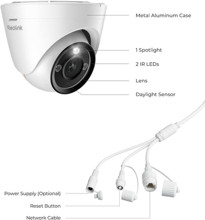 REOLINK RLC-1224A 12MP Dome Outdoor PoE Camera for Home Security