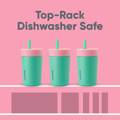 Owala Tumbler Kids Plastic Water Bottle 15 oz Home Base