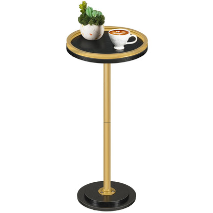 HOOBRO Small Round Side Table, Drink Table, Coffee Martini Table with Pedestal Accent for Small Spaces in Living Room, Bedroom, Sofa Couch, Rustic Brown BF168BZ01