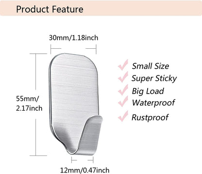 10 Pack Small Sticky Hooks for Hanging