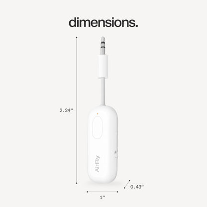 Twelve South AirFly SE, Bluetooth Wireless Audio Transmitter Adapter, White