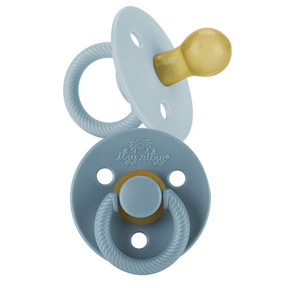 Itzy Ritzy Natural Rubber Pacifiers for 0–6 Mos, Set of 2, Blossom/Rosewood
