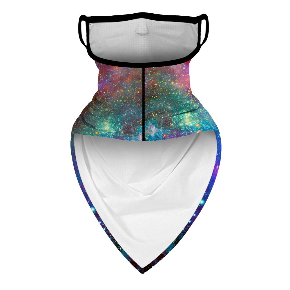 YAYOUREL Neck Gaiter Face Mask Bandanas for Men Women UV Face Scarf Cover Ear Loop Hole Facemask for Fishing Running Cycling