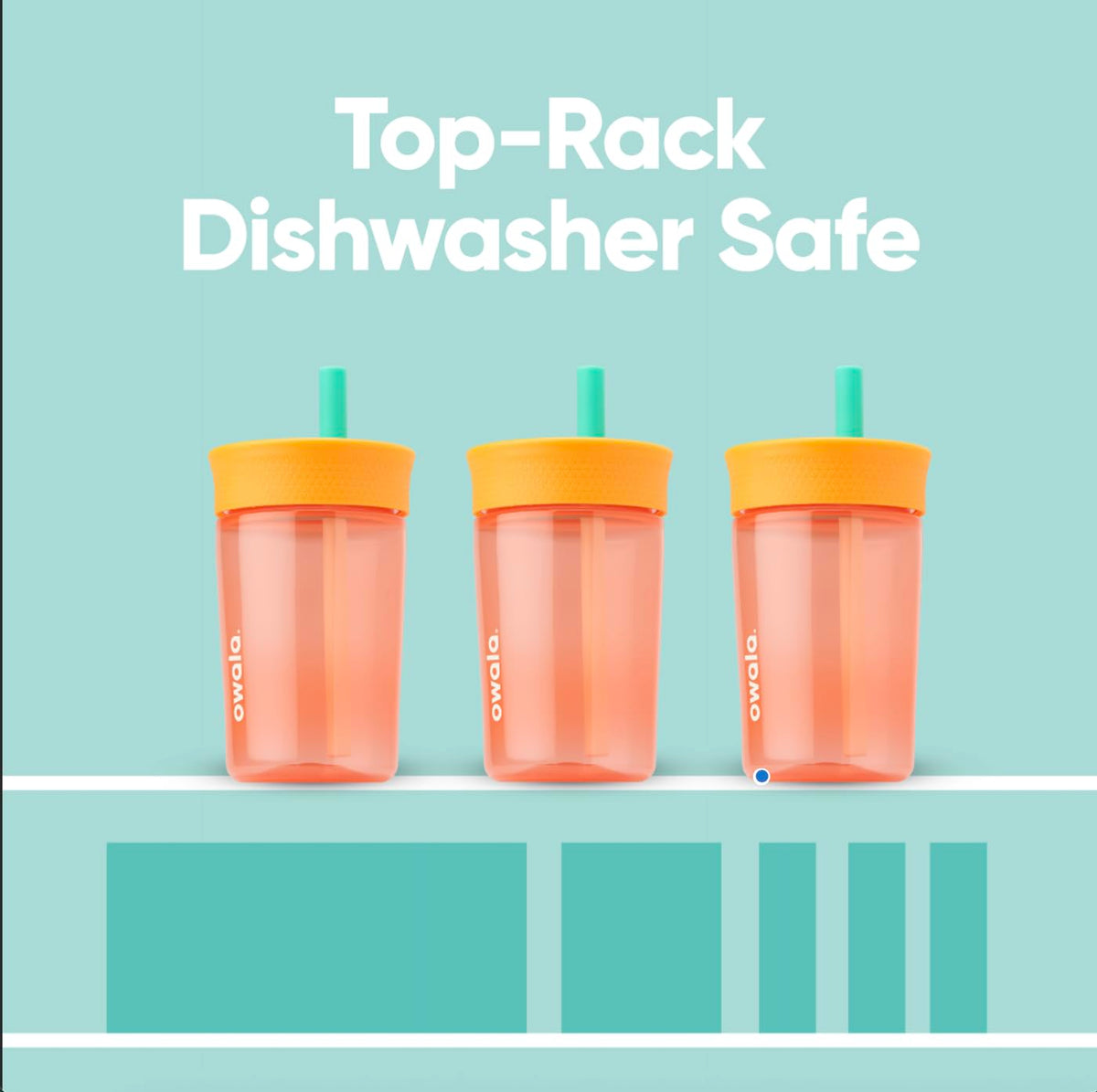 Owala Tumbler Kids Plastic Water Bottle 15 oz Home Base