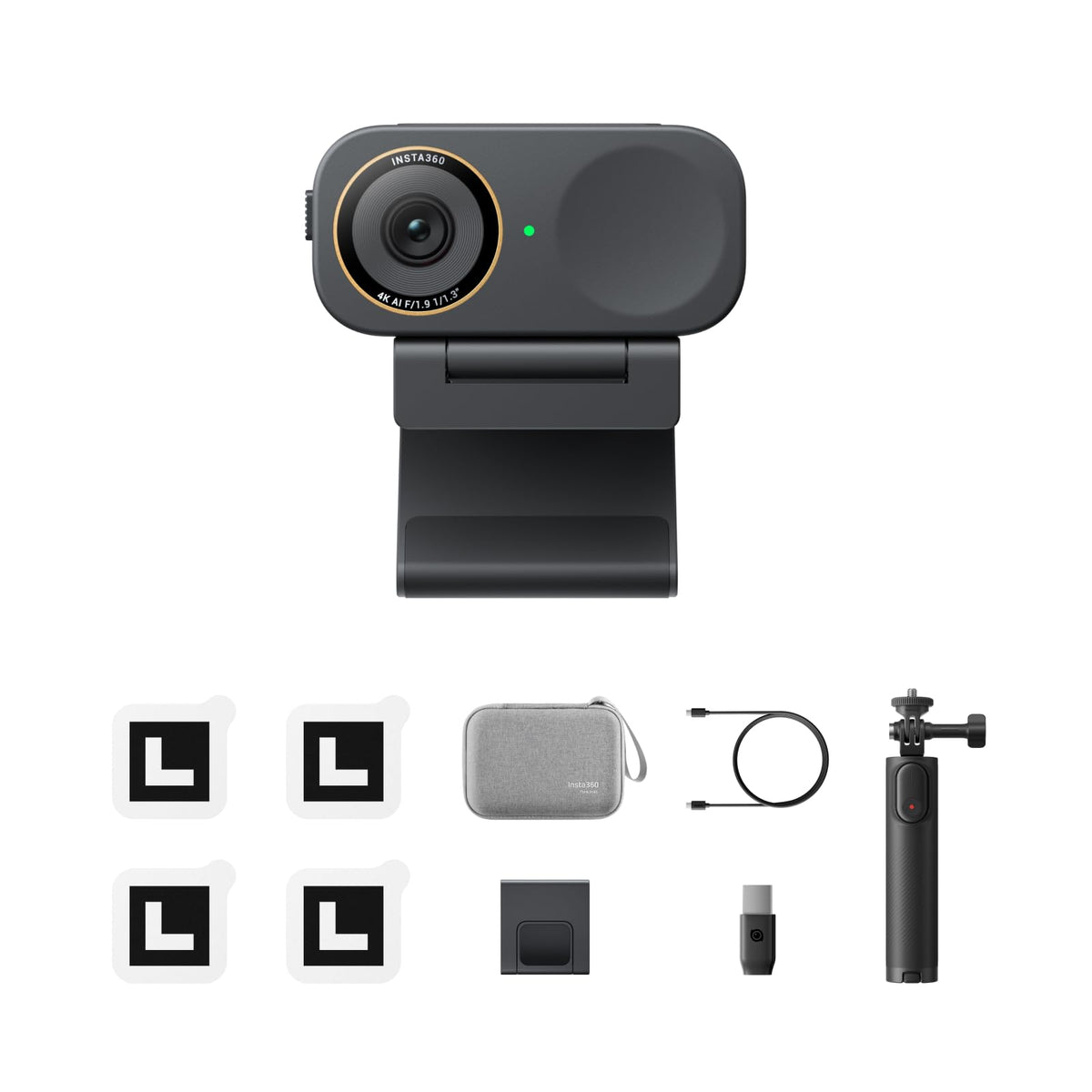 Insta360 Link 2C Pro – 4K Webcam for PC/Mac, 1/1.3” Sensor, Low-Light, Auto Framing, HDR, Directional Noise-Canceling Mics, Supports Stream Deck, Zoom, Teams, Twitch for Streaming or Meetings
