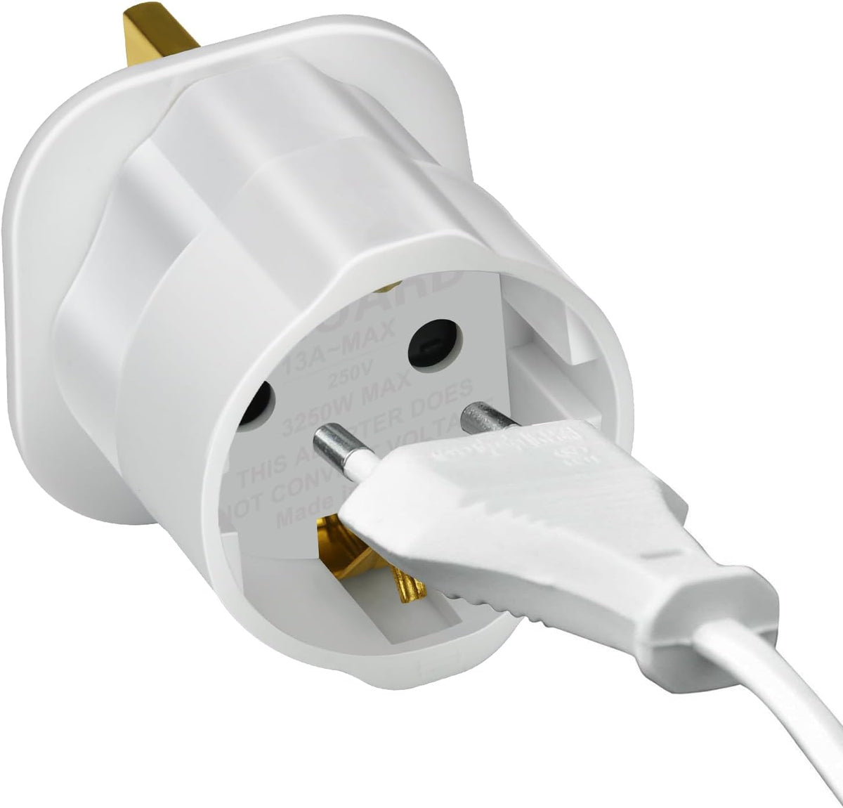 VGUARD European to UK Plug Adaptor, BS8546 Certified EU to UK Adapter