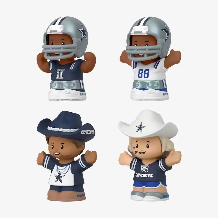 Cowboys Little People Collector 4 Pack Figure Set Featuring CeeDee Lamb and Super Fans