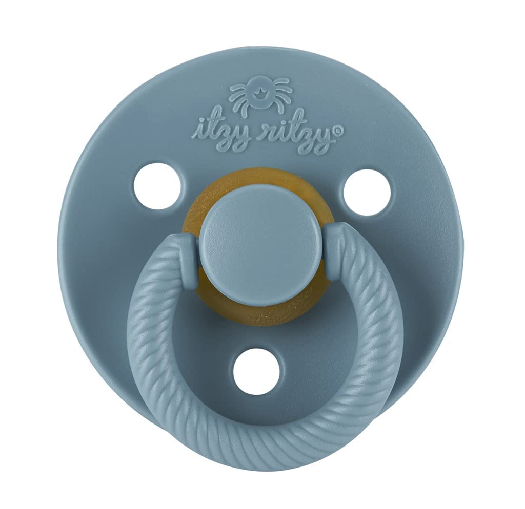 Itzy Ritzy Natural Rubber Pacifiers for 0–6 Mos, Set of 2, Blossom/Rosewood