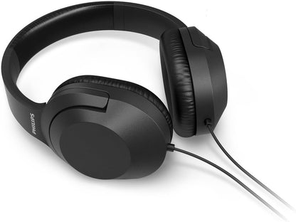 Philips Audio H2005BK/00 Over-Ear Stereo Headphones Wired (2 m Cable, 40 mm Neodymium Drivers, Passive Noise Isolation, Adjustable Headband, Lightweight) Black