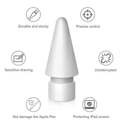 SIXFU Replacement Tips for Apple Pencil 2nd Generation/ 1st Generation Tips, iPencil Nibs Accessories for iPad Pro Pencil 2/1 Gen(4 Pack)