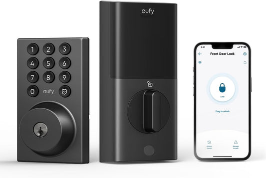 eufy Security Smart Lock C30, Keyless Entry Door Lock, Built-in WiFi, Black