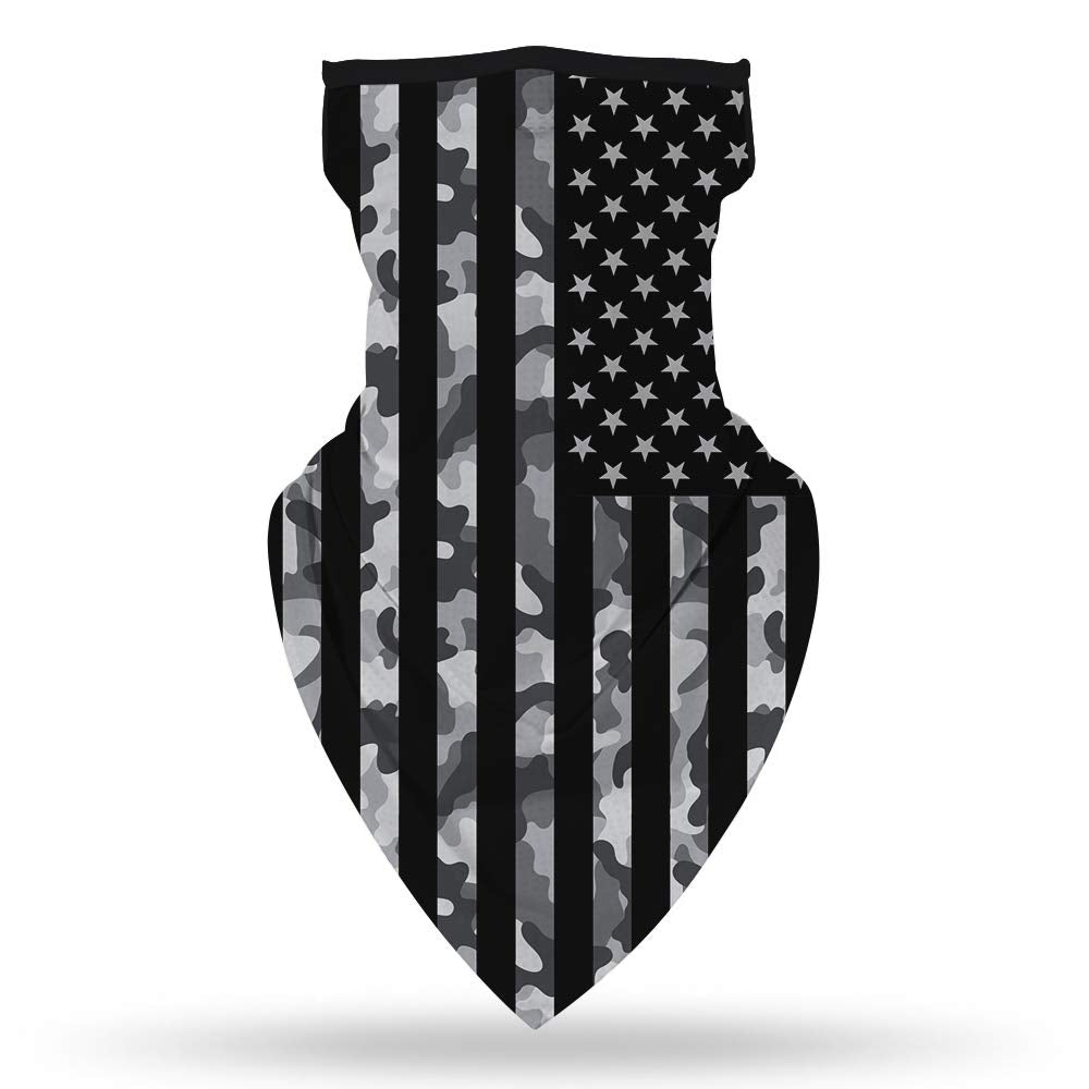 YAYOUREL Neck Gaiter Face Mask Bandanas for Men Women UV Face Scarf Cover Ear Loop Hole Facemask for Fishing Running Cycling