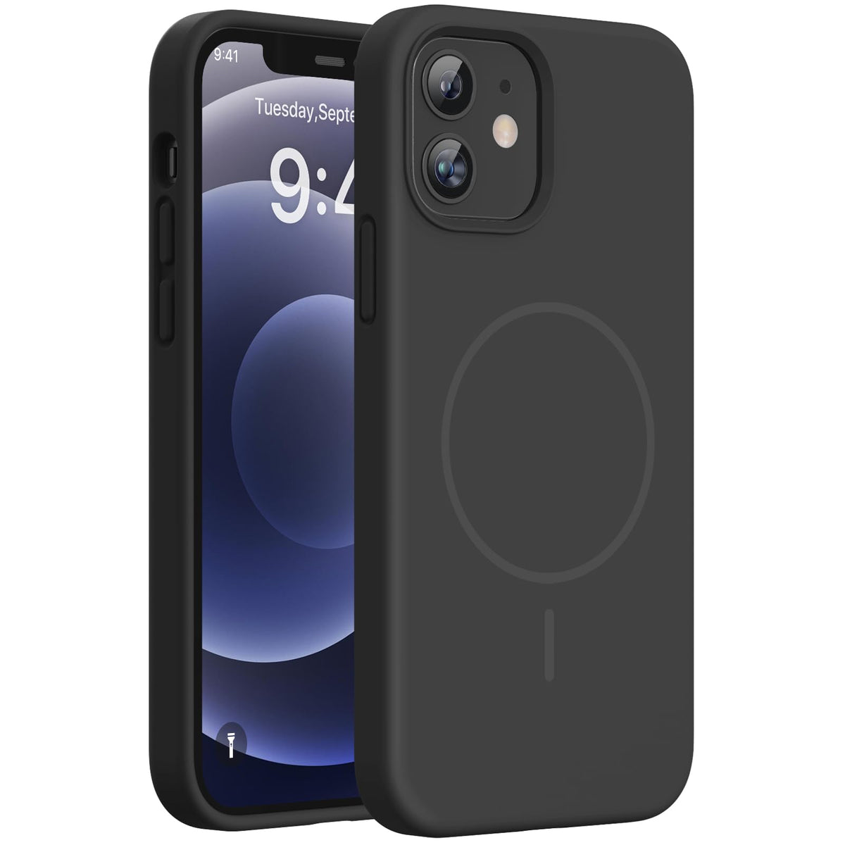 Miracase Silicone for iPhone SE 2022/SE 2020/7/8 Case,Black