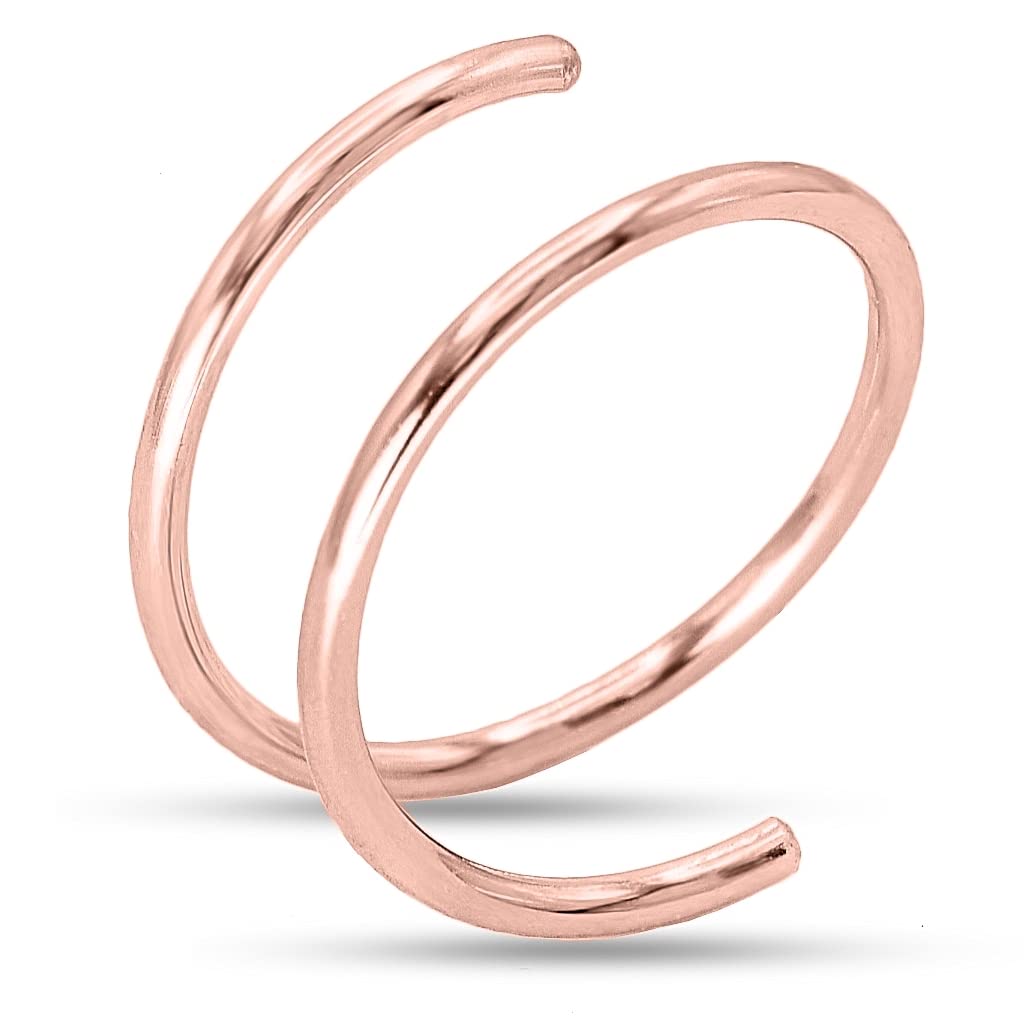 Double Hoop Nose Ring, 14K Gold Filled/Sterling Silver,20G/22G,6mm/7mm/8mm