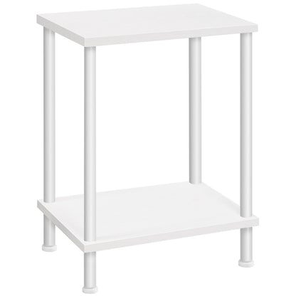 HOOBRO End Table, Small Side Table, Nightstand with 2-Layer Storage Shelves, Sofa Table for Small Spaces, Living Room, Bedroom, Stable Frame, Easy Assembly, Rustic Brown BF09BZ01