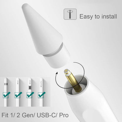 SIXFU Replacement Tips for Apple Pencil 2nd Generation/ 1st Generation Tips, iPencil Nibs Accessories for iPad Pro Pencil 2/1 Gen(4 Pack)