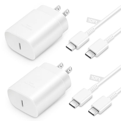 Type C Charger Fast Charging 2-Pack 25W Long 6FT USB C Cable