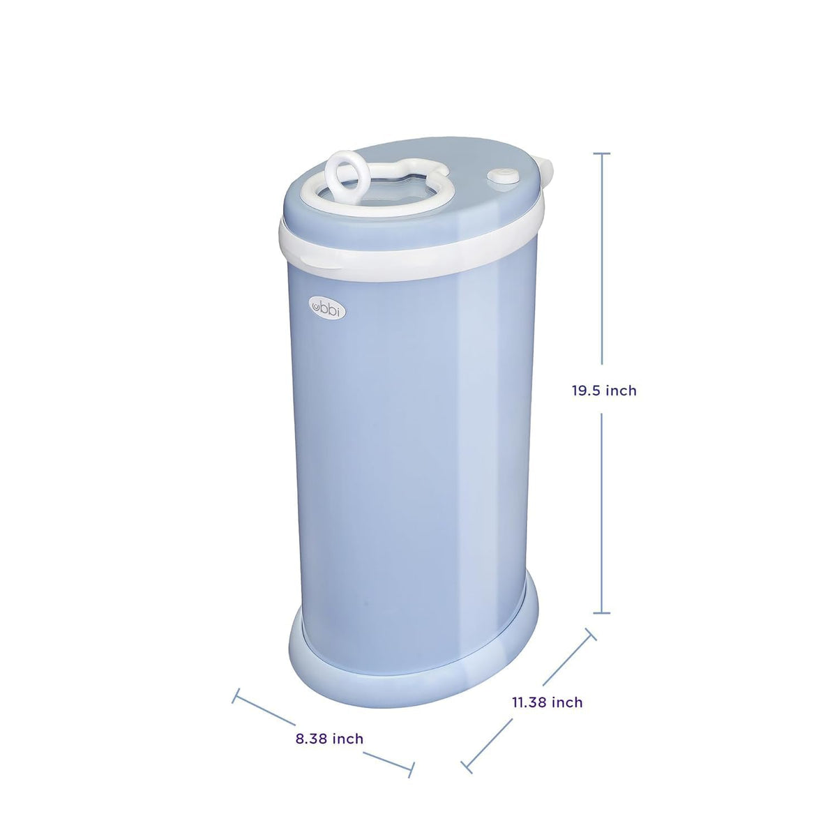 Ubbi Stainless Steel Diaper Pail, No Special Bags, Odor-Locking, White