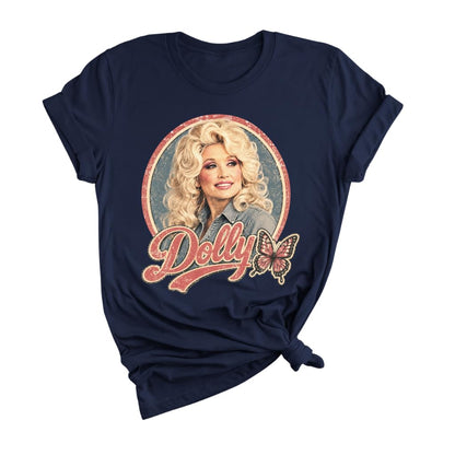 Dolly Legend Parton Shirt for Women, Memorial Butterfly Retro Country Music Tee