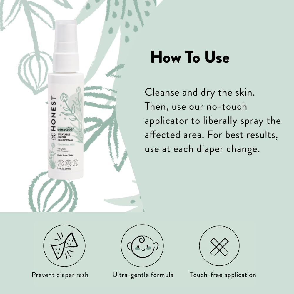 The Honest Company Diaper Rash Cream, Hypoallergenic, Cruelty-Free, 2.5 oz