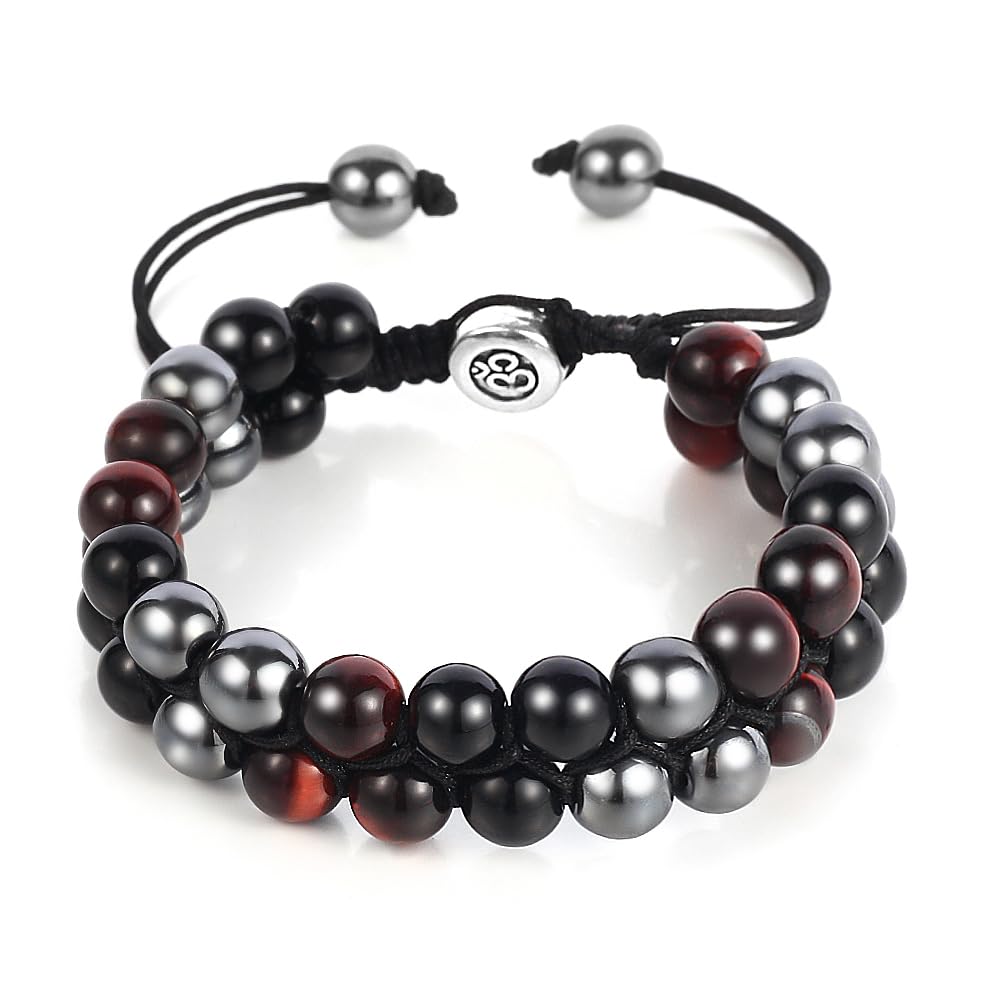 Triple Protection Bracelet - for Protect & Balance - Energy Crystal Handmade Bracelets for Men Women